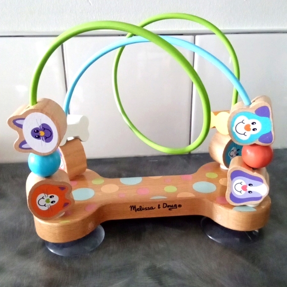 Melissa & Doug Wooden First Play Pet Bead Maze "Dog & Cat" - Picture 1 of 6